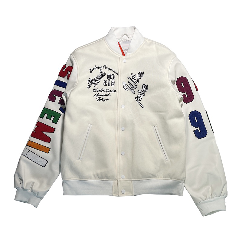 

22fw USA Snake Collaborate Toothbrush Embroidery Sport Coat Autumn Winter High Street Men Women Casual Wind Baseball Uniform Jacket, Black