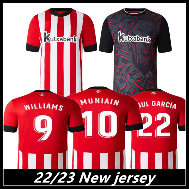 

22 /23 Club Bilbao Soccer Jerseys BERENGUER MUNIAIN Athletic WILLIAMS Football shirt RAUL GARCIA VILLALIBRE camiseta Sancet third GK UNAI SIMON away 3XL 4XL 2022 2023, Red