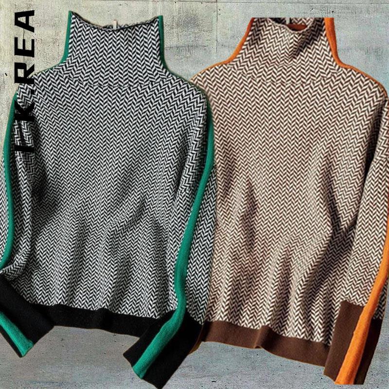 

Women' Knits I K.Rea Turtleneck Knitted Women Sweater Slim Sexy Sweetshirts For Casual Chic Top Harajuku Leisure Knitwear, Black