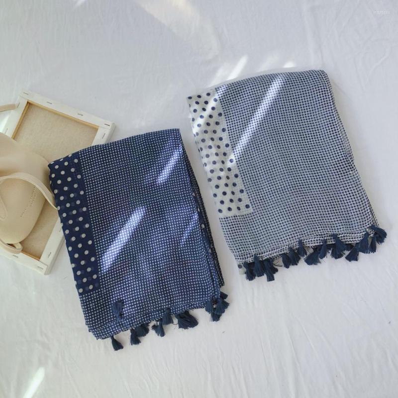 

Scarves 2022 Est Dot Print Tassel Shawls Beautiful Spot Polka Pattern Long Wrap Scarf Hijab Muffler 2 Color