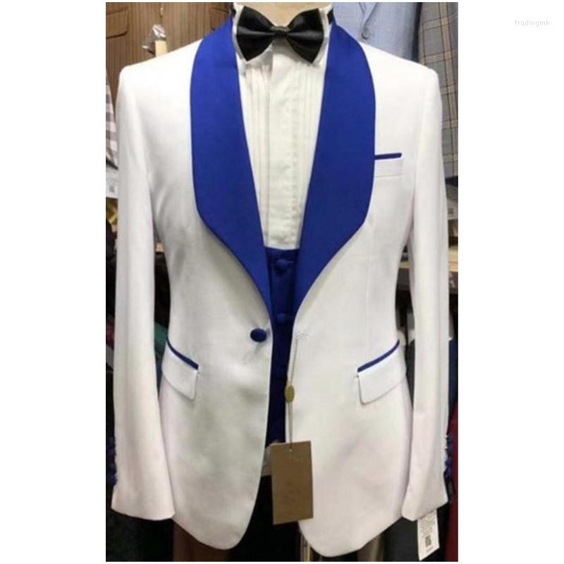 

Men's Suits Blue Shawl Lapel White Men 3 Pieces Set Wedding Tuxedo Prom Terno Masculino Blazer Groom Slim Fit Pcs Jacket Pant Vest, Beige