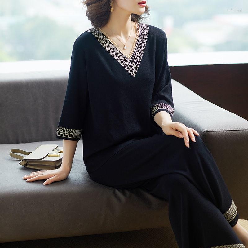 

Ethnic Clothing Women's Two-piece Suit Retro Female Plus Size Loose Korean-Style Sportswear Blouse Casual Pants Muslim Set