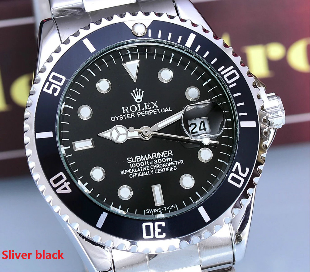 

Rolex Submariner New 40mm Band Mens Watches Stainless Steel Luxury Quartz Watch No Box AB10, Two tone black