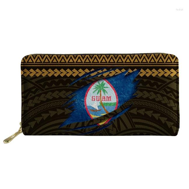 

Wallets GUAM Long Polynesia Art Tribal Printing Zipper Phone Bag Card Holder For Ladies Clutch Purse Carteira Handbags Notecase, Hq0172z