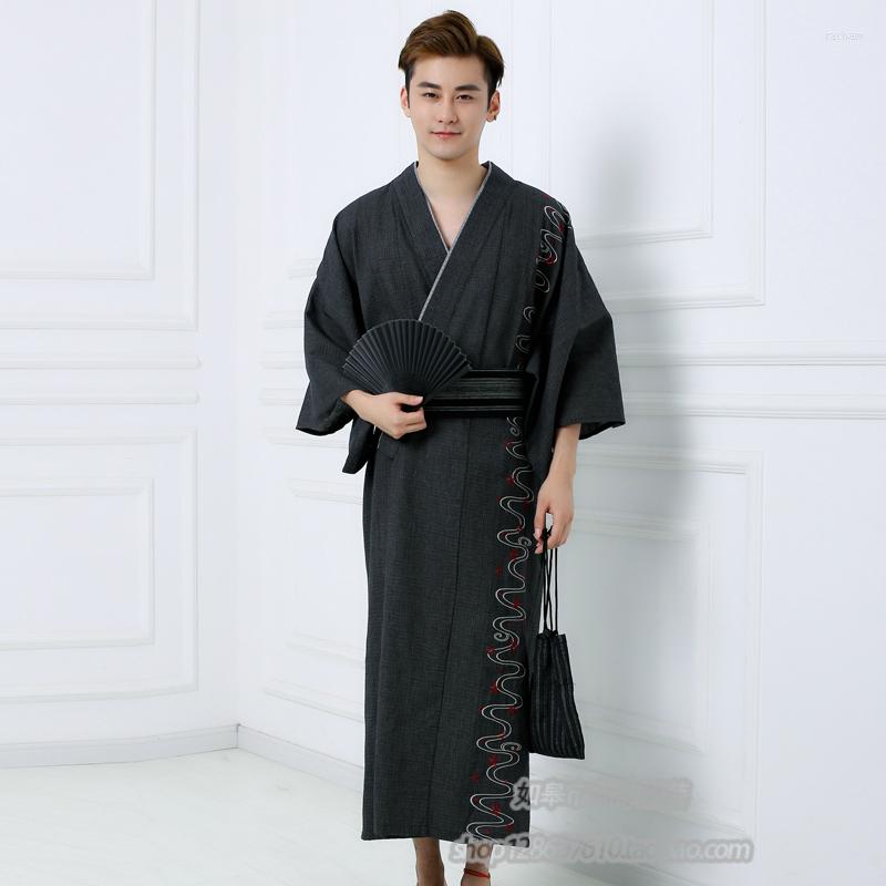 

Men's Sleepwear Winter Male Traditional Japanese Kimono With Obi Mens Thicken Cotton Robe Yukata Men's Bath Pajamas A52604, Yx-25