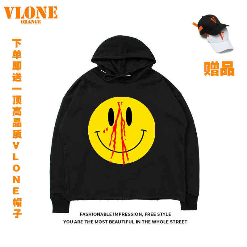 

Men' Hoodies & mens hooded orange fashion Miami limited smiley face Hoodie hem destroys the trend and women' sweater coat hoodies jackets coats, White