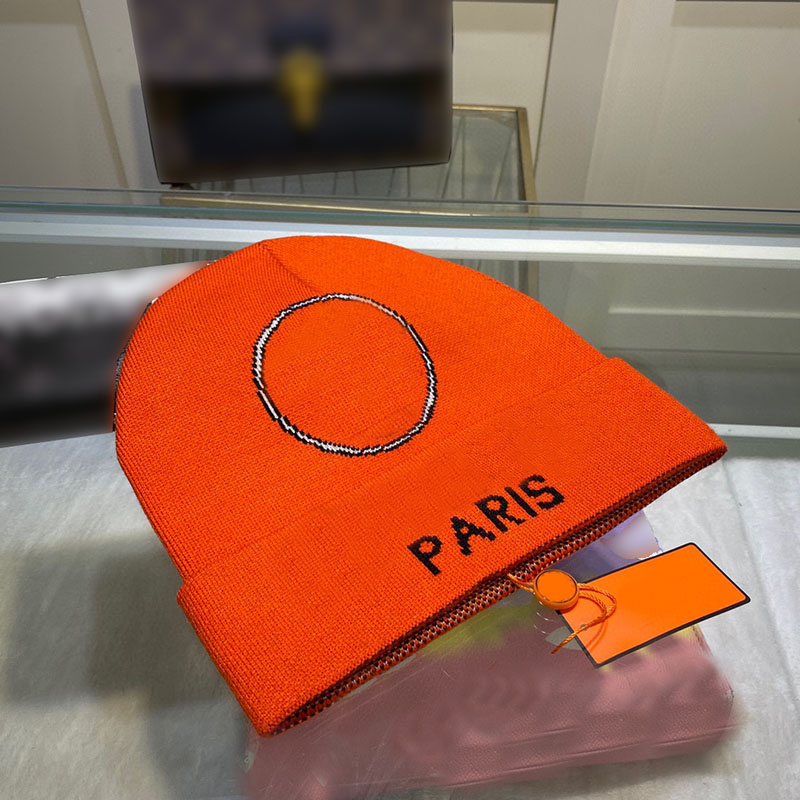 

Winter Hats Luxury Designer Beanie Orange Mens Womens Bonnet Classic Pattern Beanies Wool Cap Soft Warm Caps Knitted Hat Gorro Luxe