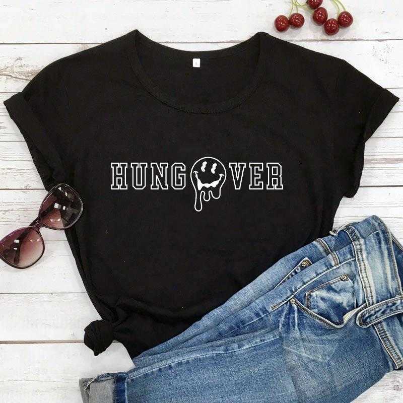 

Hungover T-shirts T Shirt Funny Smile Face Graphic Shirts Be Positive Tees Women, Color7