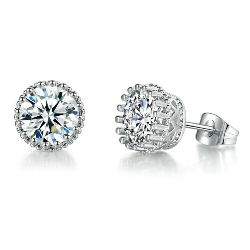 

Stud Stud Tracyswing Classic Crown Princess Cubic Zirconia Sier Color Earrings Fashion Wedding Party Jewelry Wholesale Twe848 Drop D Dhtqc