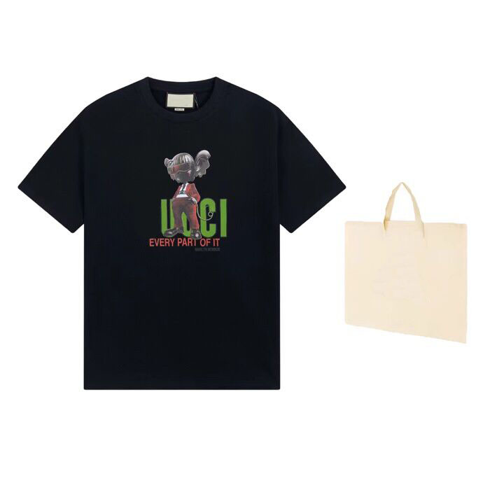 

2022SS Early Spring New Men' T-shirt High grade cotton printed women' round neck patchwork pullover short sleeved sports top, Ivory