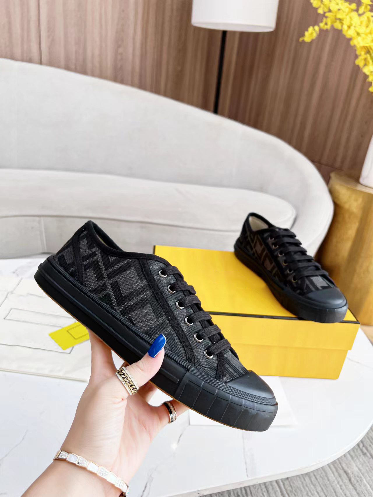 

5A Luxury Designer Casual Shoes Men Women Domino Low Top Shoe Jacquard Canvas Sneakers Fashion Breathable Sneaker Size 35-45, Color 4