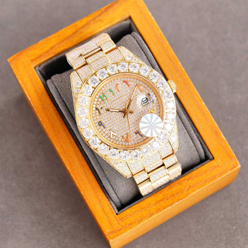 

20235CNS Wristwatches Diamond Mens Watch 42mm Automatic Mechanical Diamonds Bezel Watch Sapphire Waterproof Wristwatch Fashion Wristwatch Montre De Luxe, Colour 3