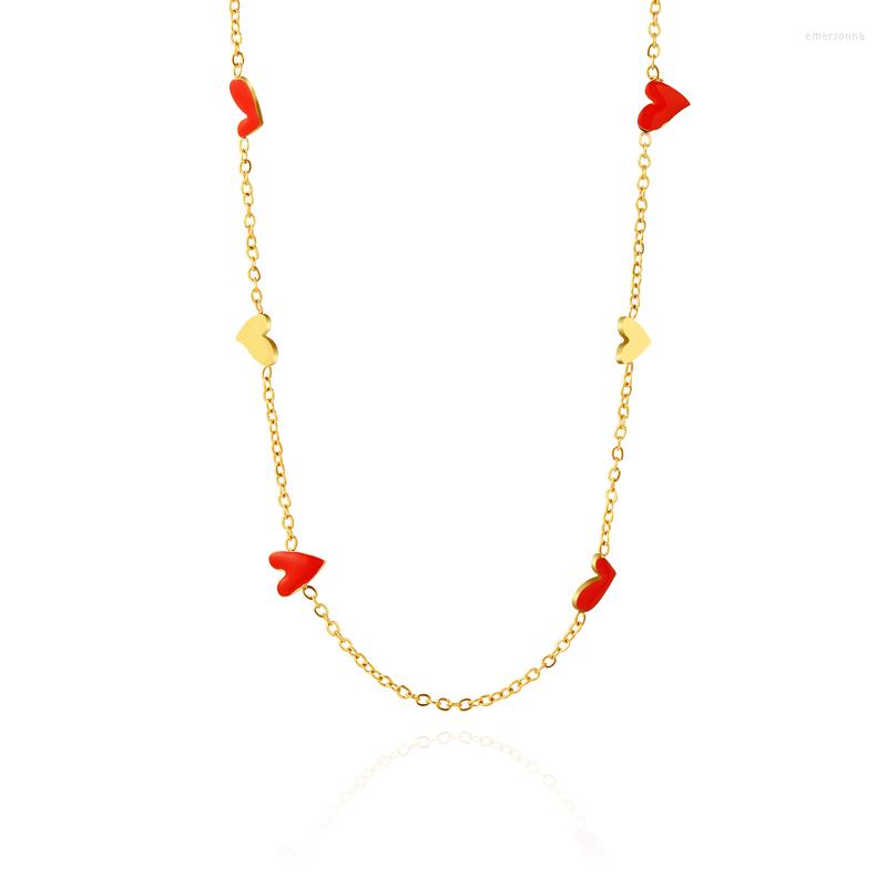 

Chains 2022 Stainless Steel Necklace For Women Love Pattern Pendant Choker Chain Engagement Party Fashion Jewelry Gifts