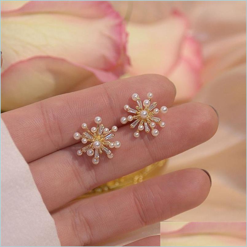 

Stud Stud Design Luxury 14K Real Gold Exquisite Firework Shape Pearl Earrings For Women Cubic Zircon Zc Drop Delivery 2022 Jewelry Dhjzb