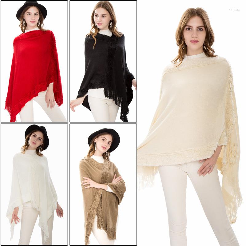 

Scarves Autumn And Winter Warm Cape Shawl Faux Cashmere Fringed Pullover Sweater