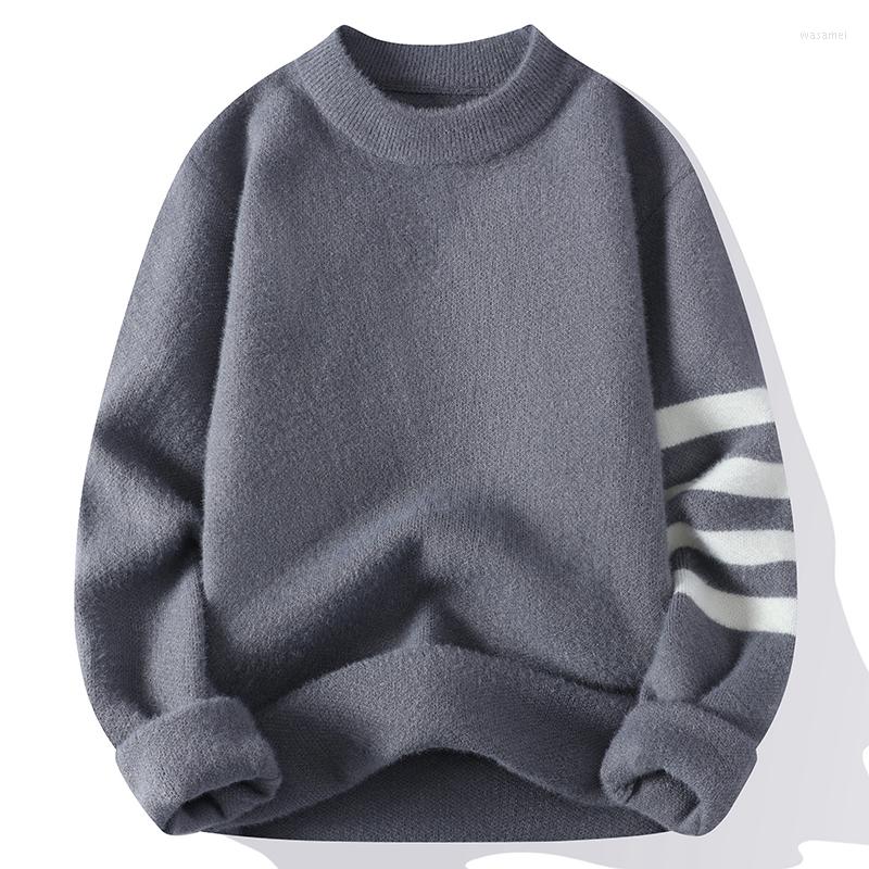 

Men's Sweaters 2022 Autumn Winter Men's High Quality Pullover Thickened Warm Sweater Men Fashion Long Sleeve Size -3XL, Black