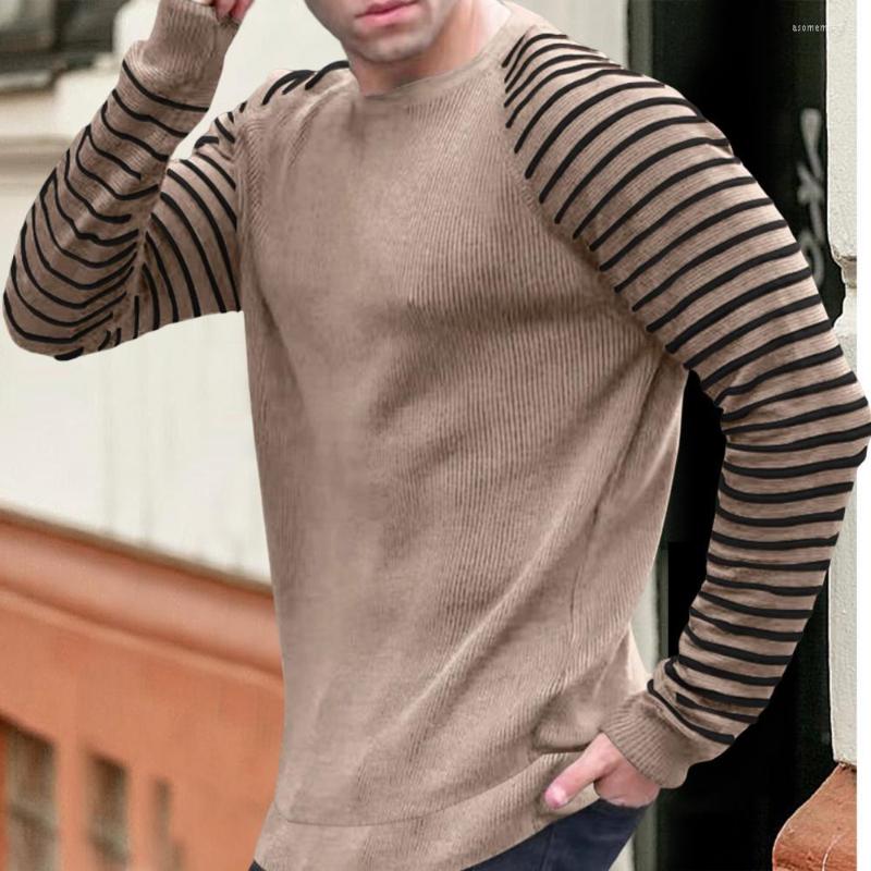 

Men's Sweaters Stylish Autumn T-Shirt Soft 3D Cutting Stretchy Men Spring Patchwork Color Pullover Top Tops Warm, Black