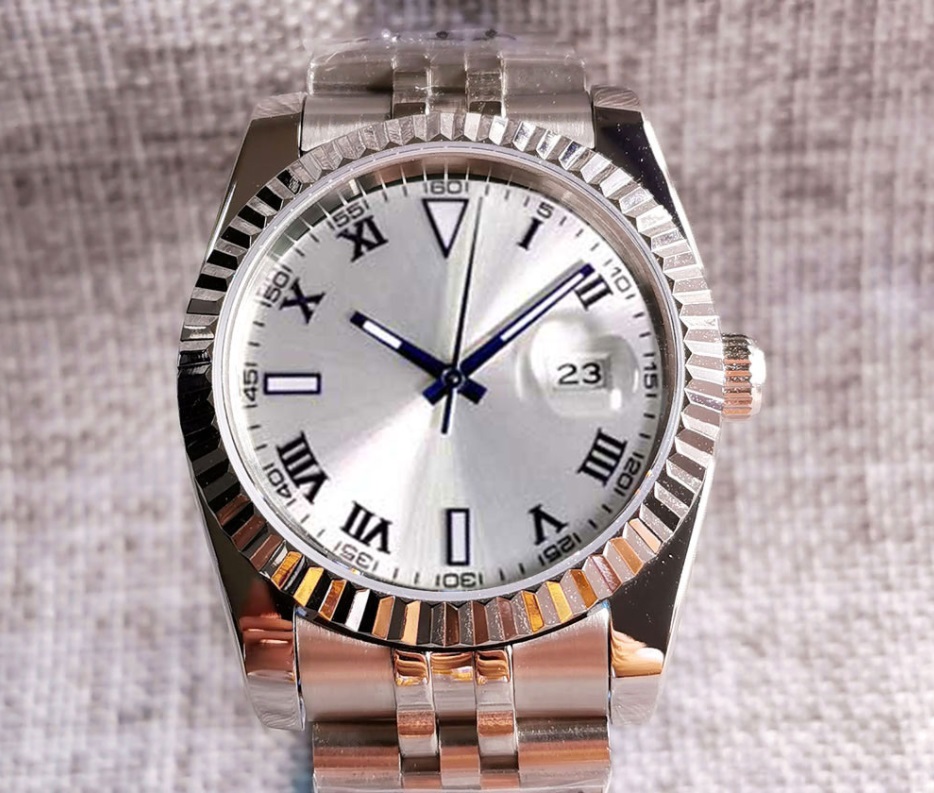 

36mm 39mm Fluted Bezel Automatic Men Watch Blue Roman Numbers MIYOTA Jubilee Bracelet Sapphire Glass