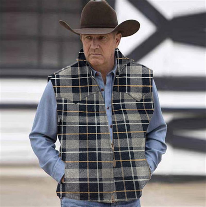 

Men' Vests Men' Vest Plaid Tweed Slim Fit Formal Waistcoat Casual Zipper Cardigan Top Retro Tooling Chaleco Hombre 2022, Picture shown