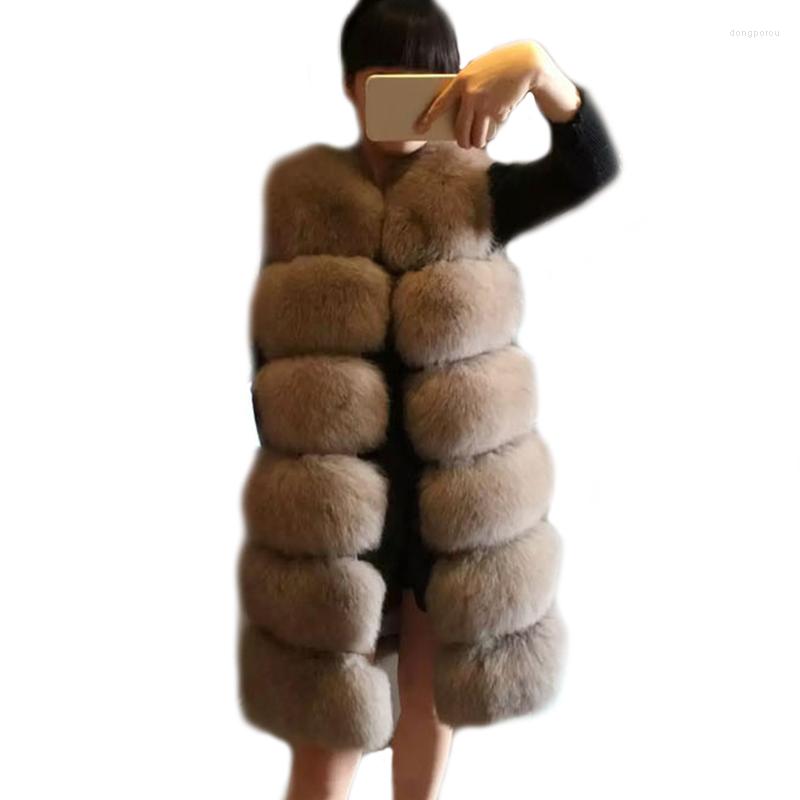 

Women's Fur HJQJLJLS 2022 Winter Women Long Thick Warm Faux Vest Female Artifical Sleeveless Gilet Fluffy Fake Coat Jacket, White