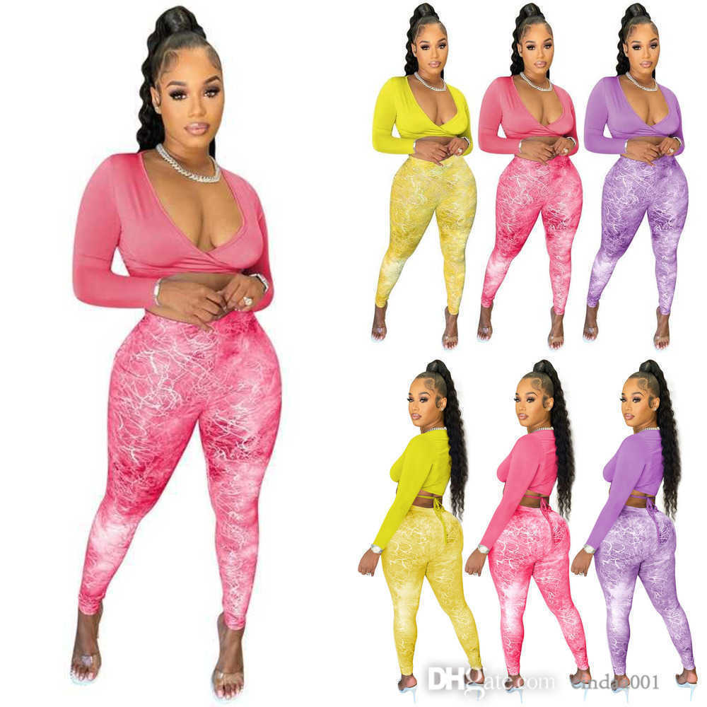 

Designer Ladies Pants Set Womens Solid Cross Tie Top And Printed Trousers Two Piece Women's Jogging Outfits, Purple