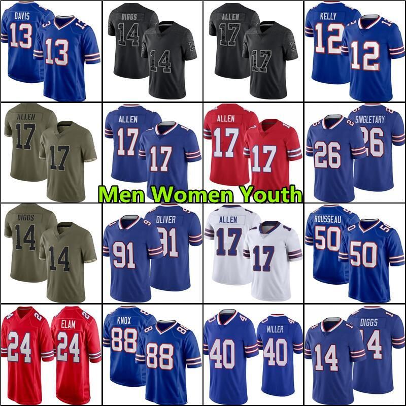 

CUSTOM CUSTOM Josh Allen Football Jersey Buffalos Gabriel Davis Von Miller Kaiir Elam Billes James Cook 14 Stefon Diggs Khalil Shakir Dawson, Men jersey