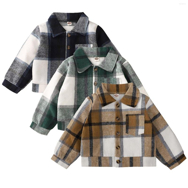 

Tench Coats Toddler Boy Coat Boys Girls Shirt Jacket Plaid Long Sleeve Kids Turn Down Collar Button Tops Trench, Blue