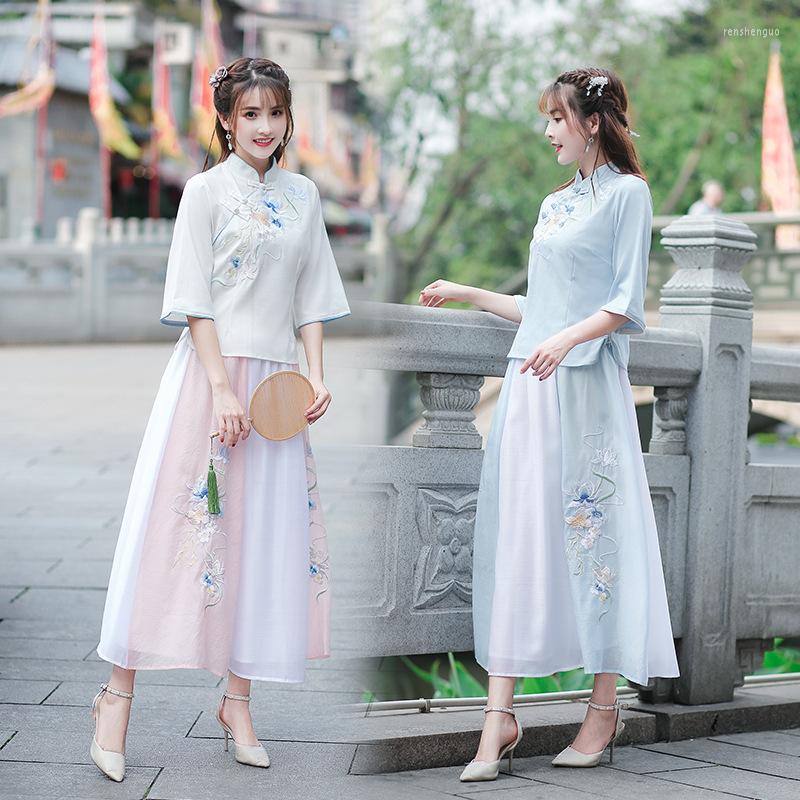 

Ethnic Clothing SHENG COCO Chinese Cosplay Hanfu Uniform Women Skirt Suit Embroidered Classic Oriental Dynasty