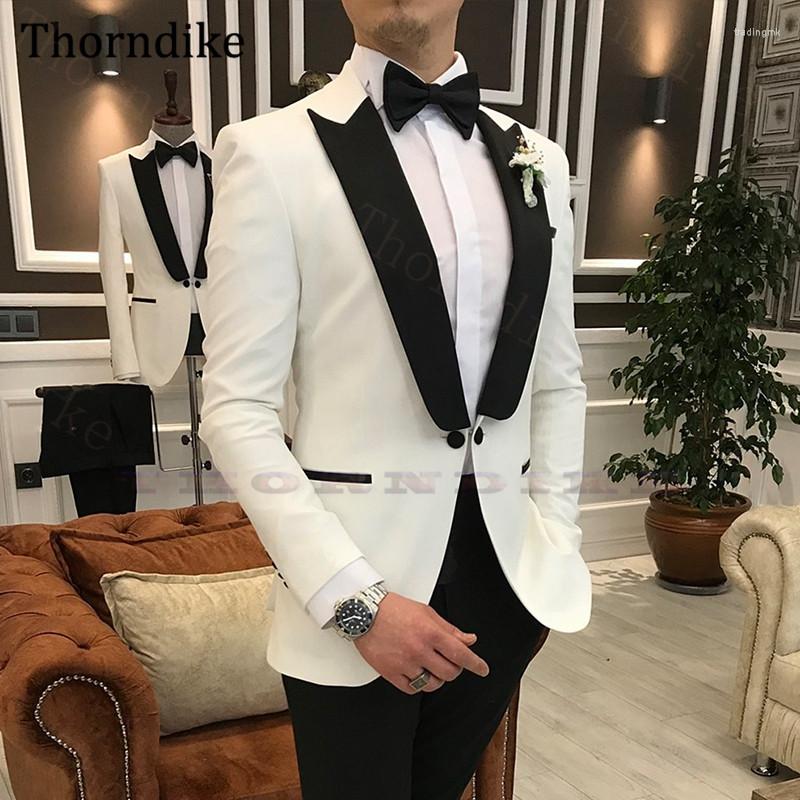 

Men's Suits Thorndike 2022 Groom Tuxedos Custom Made Peaked Lapel White Wedding Dress Suit Set Blazers With Trousers Terno Masculino 2Pcs, Men suit 10