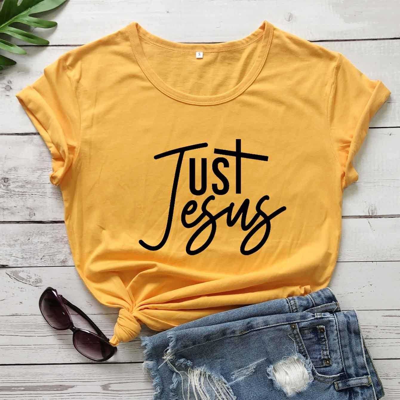

Just Jesus Christian Womens T Shirt T-shirt Religious Cross Graphic Women, Color7
