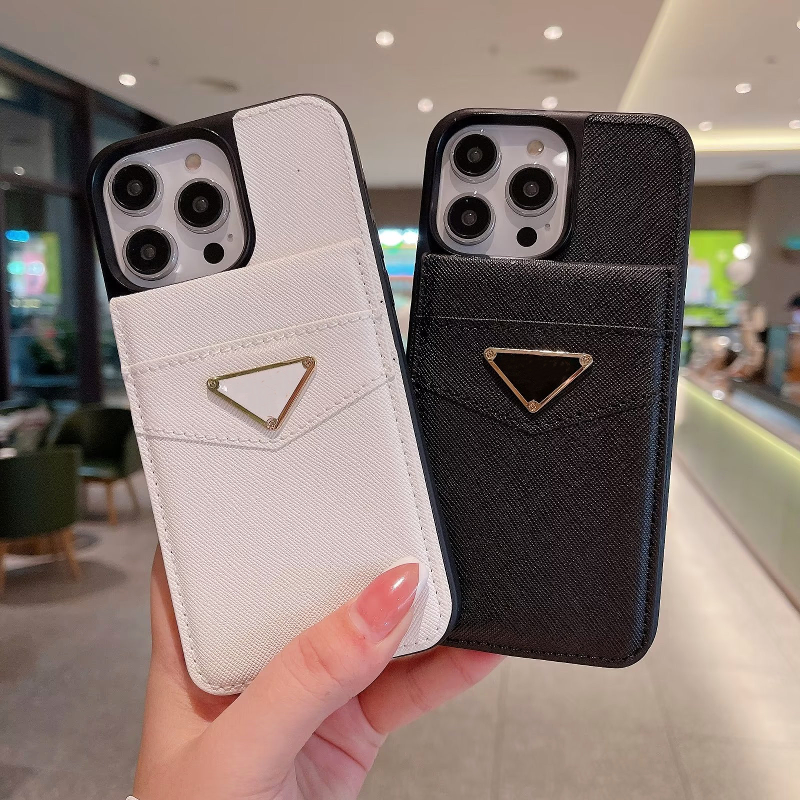 

Designer Wallet Phone Cases For iPhone 14 Pro Max 13 i 12 Mini 11 XS XR X 7P 8P Plus Fashion Card Holder Pocket Kickstand Women Men Luxury Cover, Gift box