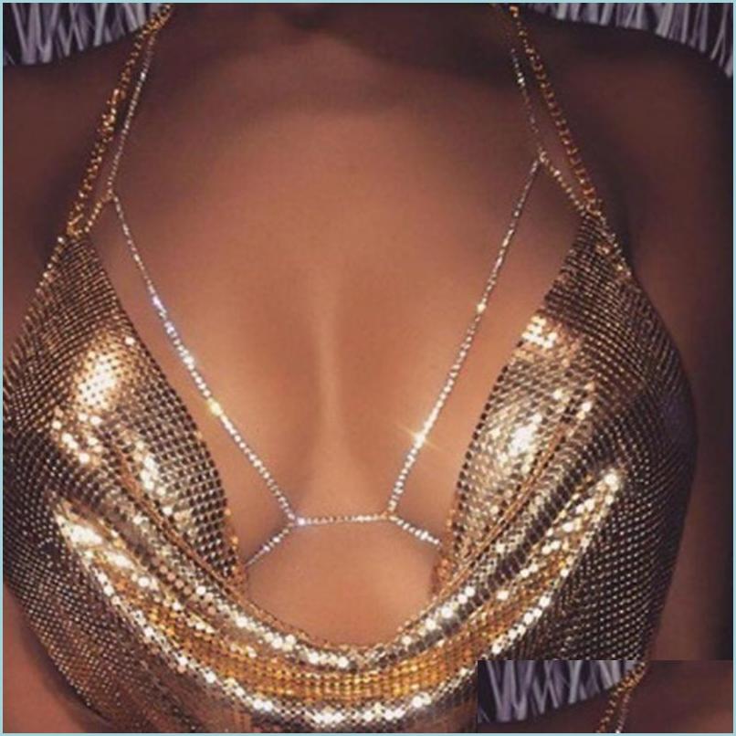 

Chains Chains Women Necklace Sexy Crystal Chain Fashion Bra Harness 2021 Summer Beach Bralette Body Jewelry Fit For Gift Drop Delive Dhuig