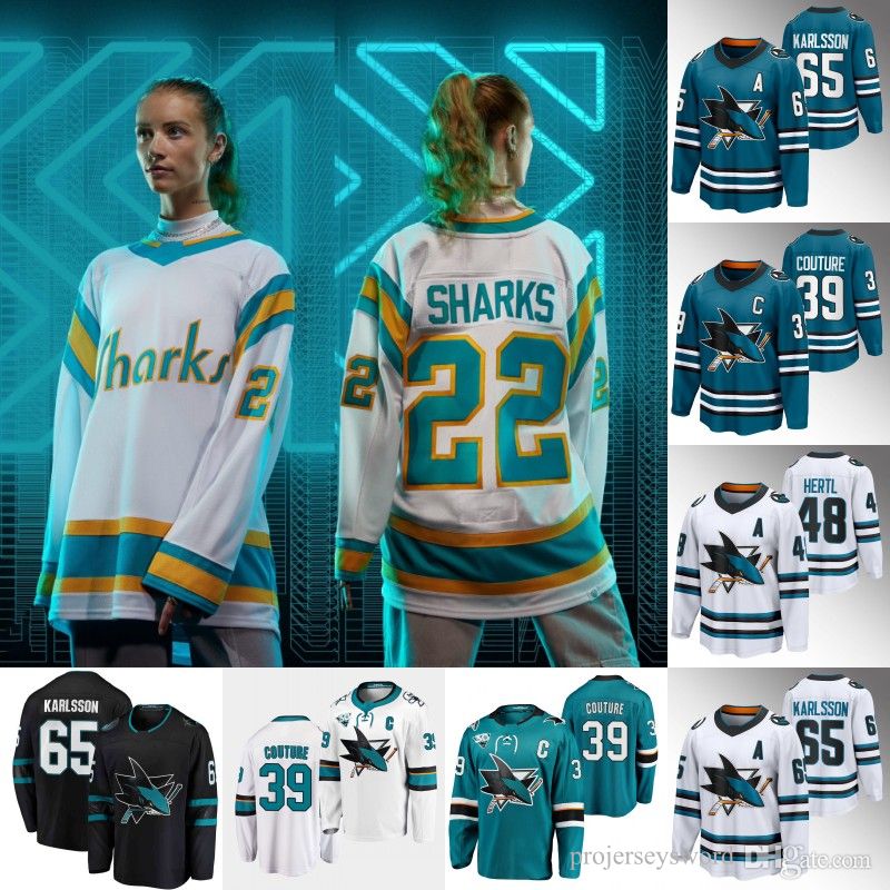 

CUSTOM CUSTOM #39 Logan Couture Sharks Reverse Retro Jersey Tomas Hertl Nick Bonino Timo Meier Ferraro Erik Karlsson James Reimer Evander Ka, Youth 22/23 green s-xl