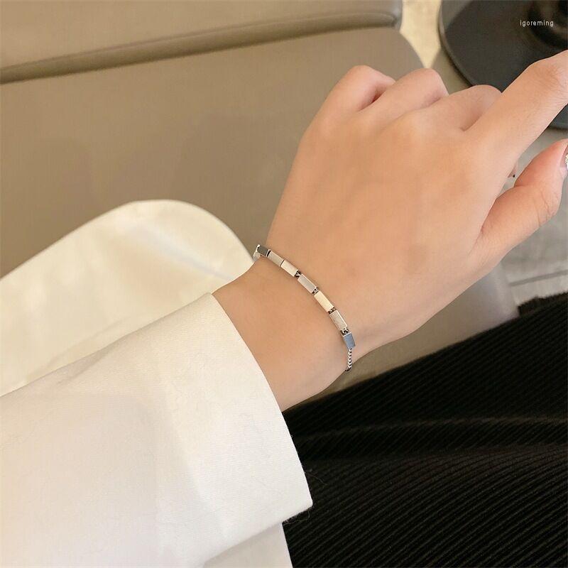 

Link Bracelets Square Tube Small Bangle Women Men Adjustable Clear Chunky Charm Bracelet Hand Jewelry