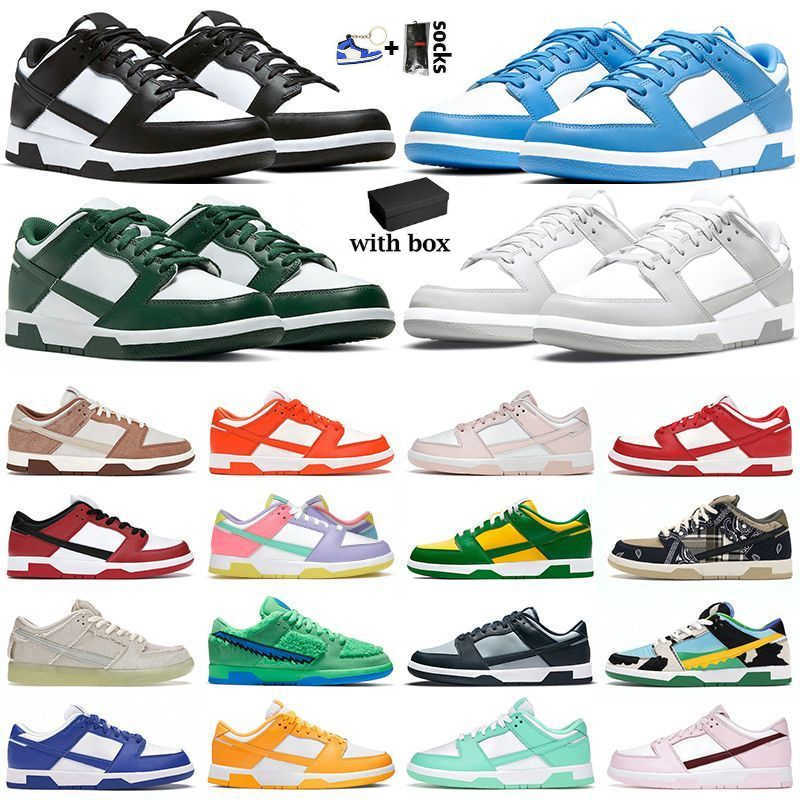 

With Box Panda Casual Shoes for men women sneakers designer UNC Syracuse Grey Fog University Red Varsity Green outdoor mens womens, Court purple