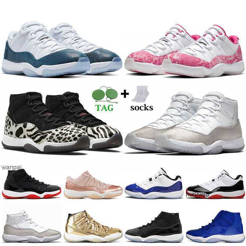 

2023 11s mens womens basketeball shoes AUTHENTIC Jumpman 11 Classic Vintage Snakeskin Pink Blue Bight Bone Sliver New Animal Instinct Cool Gre og designer shoes, Y42 40-47