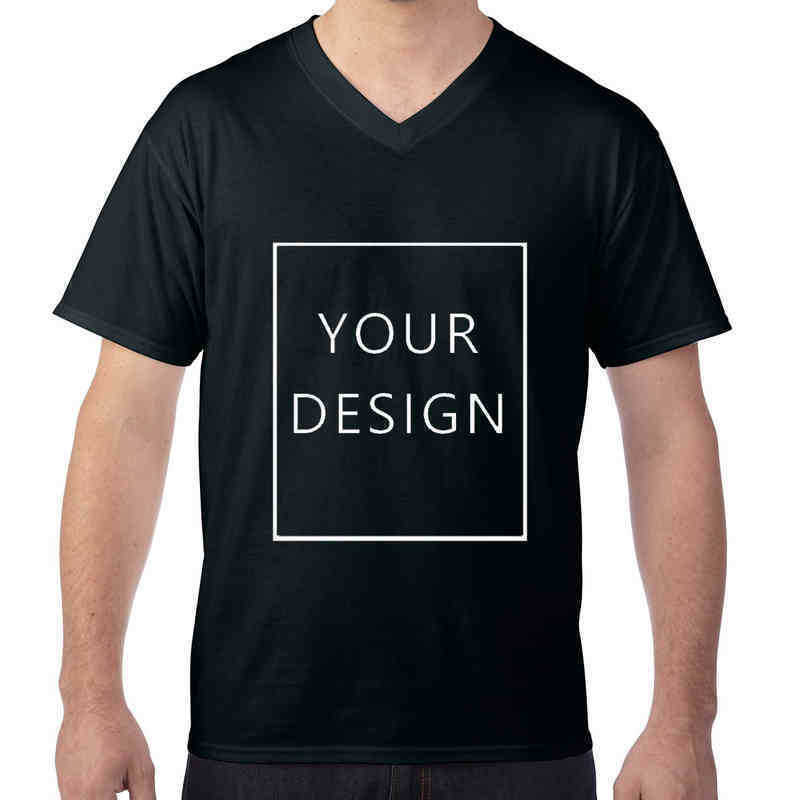 

Your OWN Dign t- Brand /Picture Custom V-neck 100% Men t DIY print Cotton T tee shirt men cloth, D00vmt purplish blue