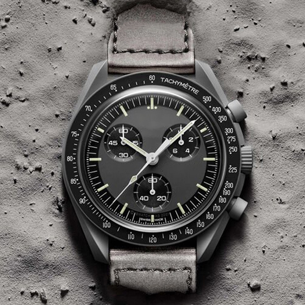 moonswatch Bioceramic Planet Moon Quarz Watch Mission To Mercury 42mm Full Function Chronograph Luxury Mens couple joint name Wristwatches 2022 N