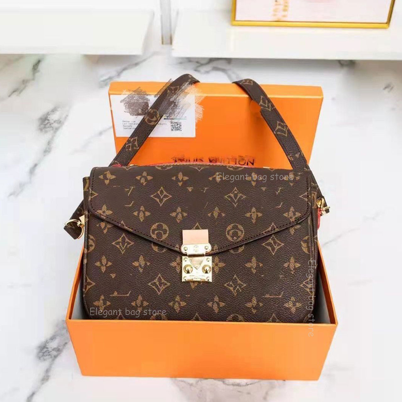 

Luxury shoulder purse Designer bag cross body Women Messenger handbags POCHETTE MTI Leather zipper Hasp wallet Fashion Christmas Gift, Black