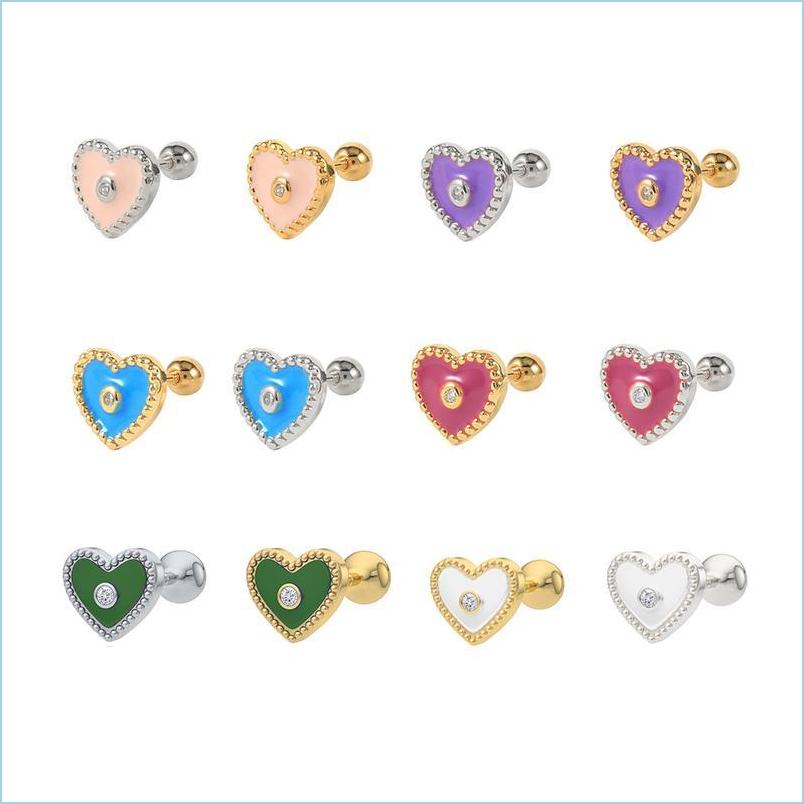 

Stud Stud Mc 925 Sterling Sier Earrings Women Girls Ins Heart Zircon Jewelry Gift For Party Street 1Pc Piercing Drop Delivery 2022 Dhorj