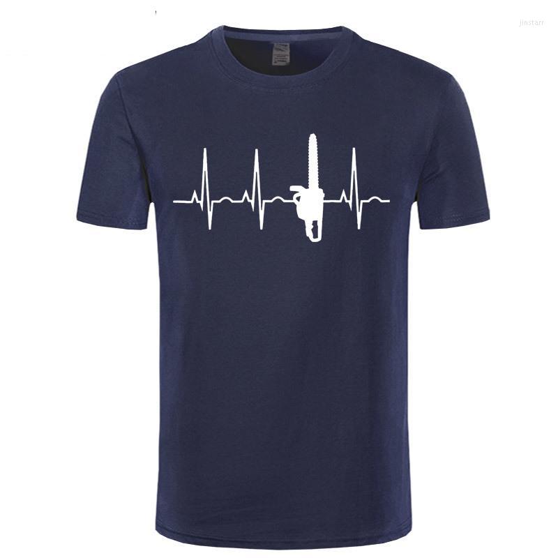

Men' T Shirts Lumberjack Shirt Chainsaw Heartbeat For Arborists Summer Men' Short Sleeve T-Shirt Funny Tees Cotton Tops, Blue red