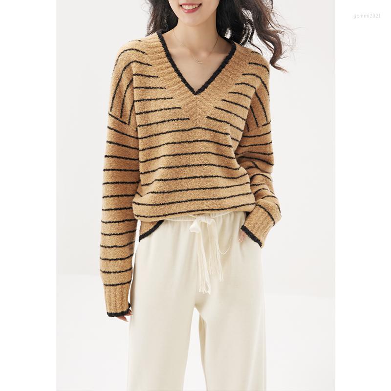 

Women's Sweaters Winter 85% Wool Long Sleeve Top Sweater V-Neck Casual Loose Fit Autumn/Winter Korean Fashion Clothes Women, 78