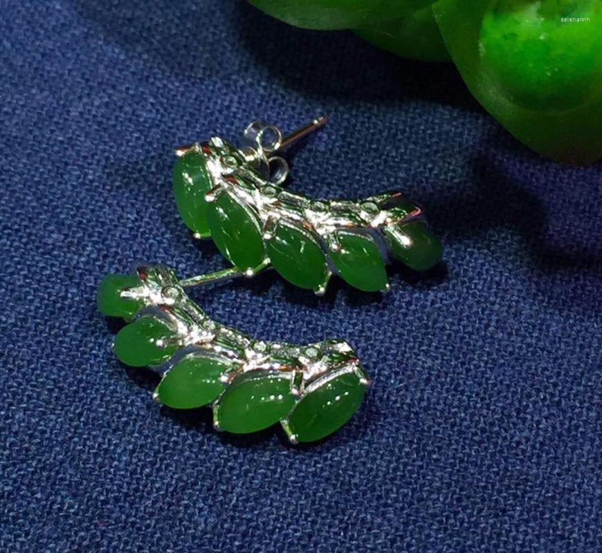 

Stud Earrings Natural And Nephrite Yu Made Of 5 Pieces Horse Eye Pierced