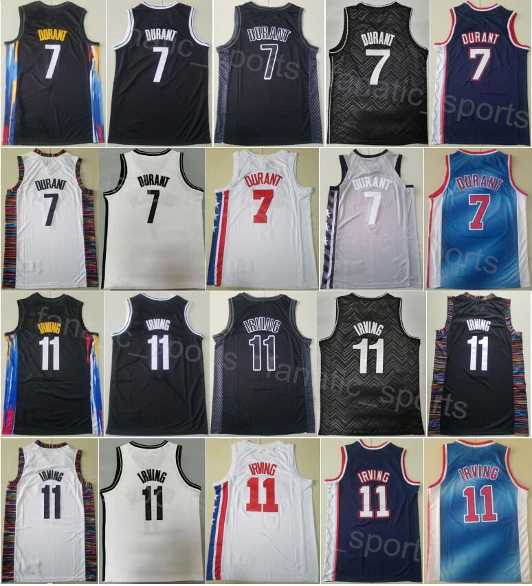 

2022-2023 Men Stitched Kyrie Irving Basketball Jerseys 11 Kevin Durant Jersey 7 City Earned Sport Fans Classic Statement Uniform Black Blue White Man Team Color Shirt