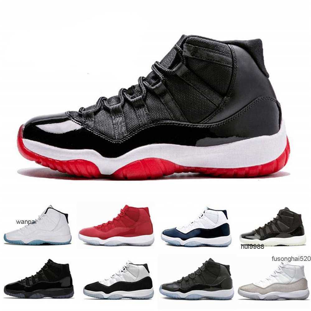 

2023 Jumpman 11s Basketball Shoes Mens women 11 Concord Zapatos 25th Anniversary Men Sneakers Bred Platinum Tint Space Jam Gym Trainers sport og designer shoes, Concord with number 45