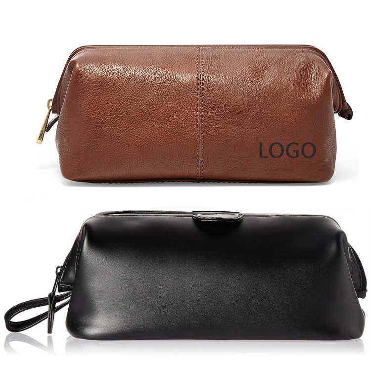 

Custom Mens Wash Bag Ziplock Pouch Cosmetic Makeup Organizer Waterproof Genuine Leather Travel Men Toiletry, As shown