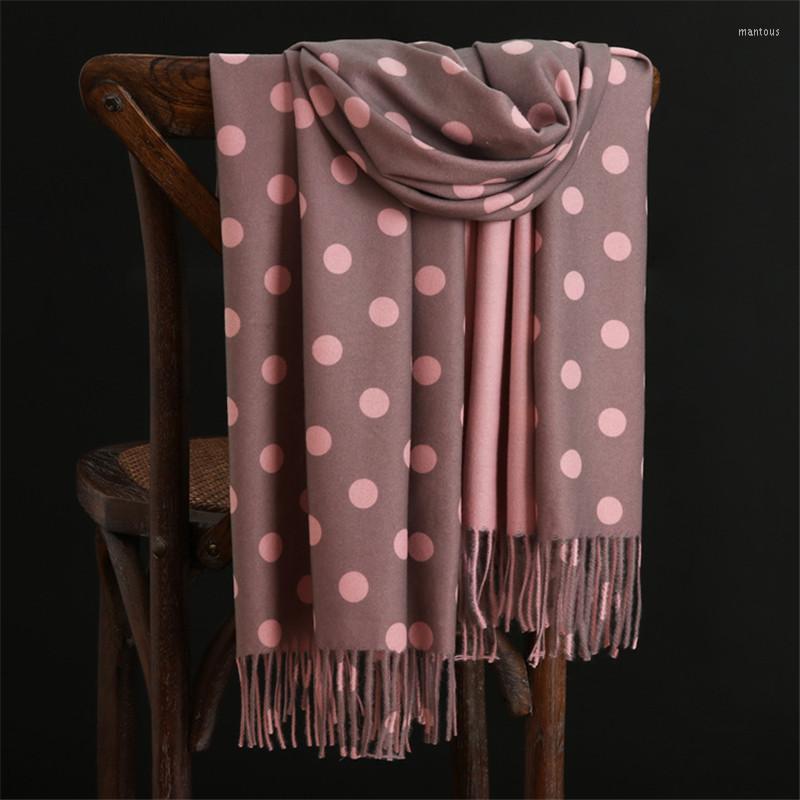 

Scarves 2022 Winter Warm Cashmere Dot Pattern Pashmina Bandana Long Tassels Women Thicken Wraps And Shawls Female Foulard