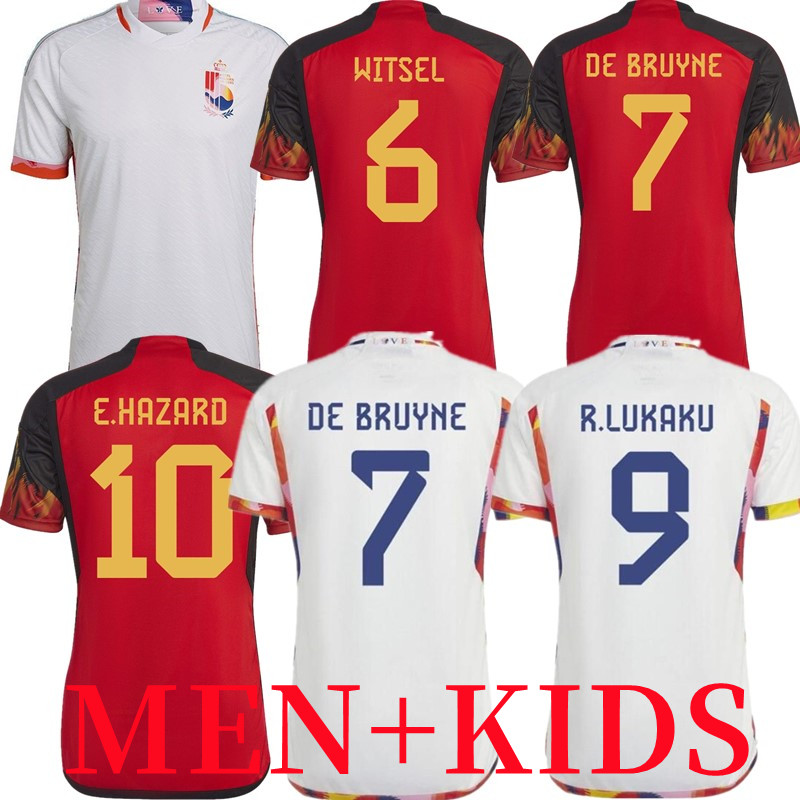 

FANS BELGIUM 2022 2023 World Cup soccer jerseys National Team DE BRUYNE HAZARD COURTOIS LUKAKU TIELEMANS DOKU 22 23 Batshuayi Kevin Men and kids Football Shirt, Away