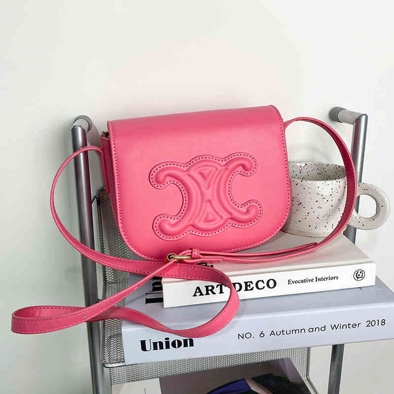 

Triumphal Arch Bag Saddle Solid Color Flap One Shoulder Crossbody Women's Fashion Simple Same Style, White