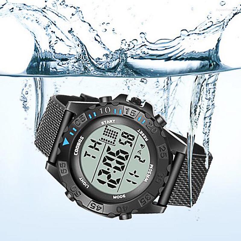 

Wristwatches Electronic Sport Watches Men Rubber Clock Fashion Men's Watch Unique LED Digital Relogio Masculino Reloj Hombre, Red